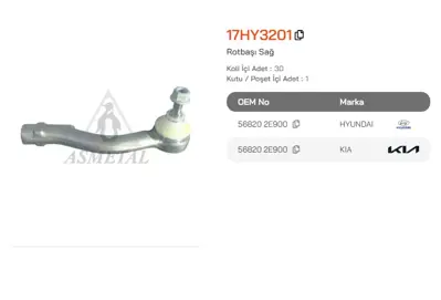 ASMETAL 17HY3201 Rot Basi Sportage/Tucson 04-> Sag 