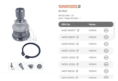ASMETAL 10NS1000 Alt Rotil Qashqai 07->/X-Trail 07->/Murano 03->/Koleos 08-> 3547601