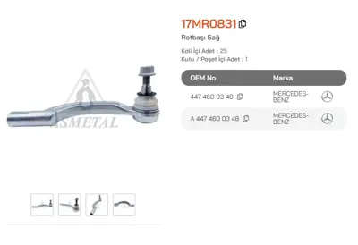 ASMETAL 17MR0831 Rot Basi Vito 14->(W447) Sag (111 Cdi) 