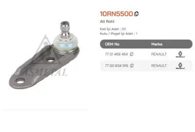 ASMETAL 10RN5500 Rotil Megane 1,9d -97 2234201 2234202 JBJ603 TC742