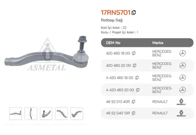 ASMETAL 17RN5701 Rot Basi Megane Iv 16->/Talisman 15-> Sag 16160200040HD 701965 7674028 R921 TA3244