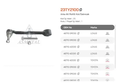 ASMETAL 23TY2100 Denge Kolu Arka Toyota-Rav4 Xa40-2013-2018- 