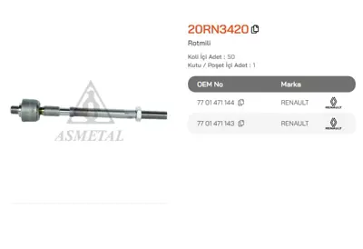 ASMETAL 20RN3420 Rot Mili Clio Ii 98-99 (Trw- H.D.) 2672001 JAR964