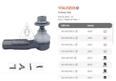 ASMETAL 17AU1203 Rot Basi Caddy 3/Golf 5/Jetta/Passat/Scirocco/Supepb/Touran/Tiguan/Octavia/Leon/Toledo/A3 04-> Sag 101409 1160200026 30101409 30937594 3528201 3528202 37594 G11232 JTE1055 TA1915 V551