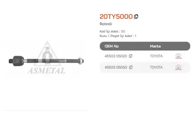 ASMETAL 20TY5000 Rot Mili Avensis 97-03 