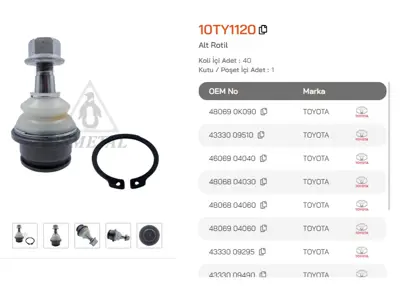 ASMETAL 10TY1120 Alt Rotil Hilux Vigo 06-> 4x4/4x2 