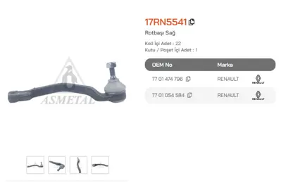 ASMETAL 17RN5541 Rot Basi Megane Ii 02->/Scenic Ii 03-> Sag 3062102 JTE1061