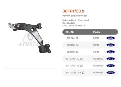 ASMETAL 30FR1730 Salincak Kuga 08-> Sol 