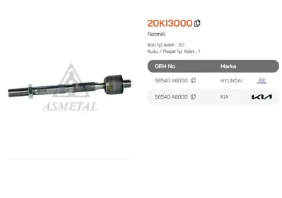 ASMETAL 20KI3000 Rot Mili I30 11->/Rio 12->/Ceed 12-> Sag-Sol 