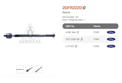 ASMETAL 20FR2220 Rot Mili Mondeo 00-> 2896402 JAR941 TA1813