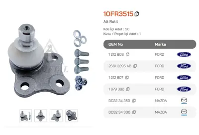 ASMETAL 10FR3515 Rotil Fiesta 02-08/Fusion 02->/Mazda 2/Demio 21781 2600302 7160100013 G3982 JBJ711