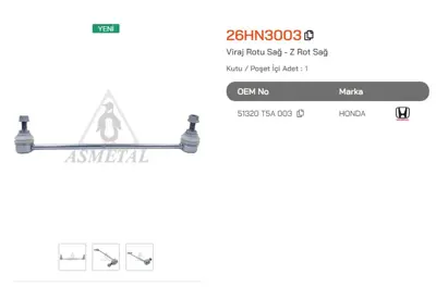 ASMETAL 26HN3003 Z Rot Jazz 15-> Ön Sag 