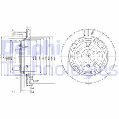 DELPHI 1987474121 Fren Diski Arka Havali Bmw E39 96>03 34216767060 9684111 360406016501 24012001541PRPCSMS 78RBD23153 8730356980 986478426 61000120C 190800 BN1010