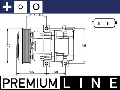 BEHR MAHLE 574449 Klima Komperesoru Transit V184 -V348 01>06 4979391 R20BYU19D629AA 1440713 1016001020 ACP855000P 3649381 4L3H19497AC DCP10012 4502836 699337