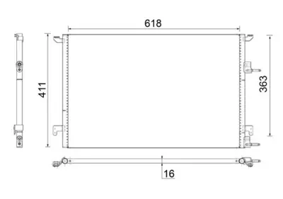 BEHR MAHLE 827025 A/C-Kondensator Saab 9-3 1.9 Tid 