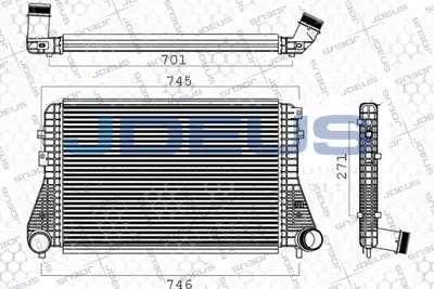 JDEUS M830073A Turbo Radyatoru Passat/Cc 1.6tdi-2.0tdi 16v 09-> Tiguan 2.0tdi 07-> 625x398x32 