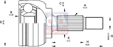 GKN 305136 Aks Komple Sag Twingo Ii 1.2 D4f 
