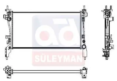 JDEUS RA0111280 Su Radyatoru 1.3 Mtj 631 X 340 X 23 Fiorino Bipper Nemo 