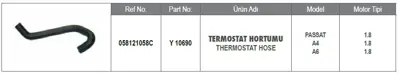 YTT 10690 Radyator Hortumu (Yag Sogutucusu>su Borusu) Passat-A4-A6 1.8 Aeb-Apu 98-> 