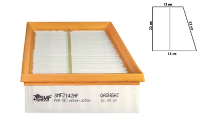 SMF 2142HF Hava Filtresi Nissan Qashqai 1.6- 1.6dci- 2.0 Dci 11-> 