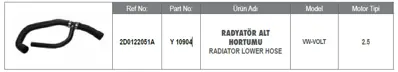 YTT 10904 Radyator Hortumu Alt Lt35 01-> 