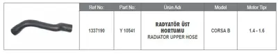 YTT 10541 Radyator Hortumu Ust Corsa B 1.4-1.6 16v 