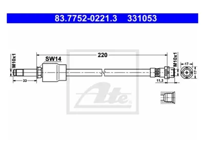 ATE 83775202213 Fren Hortumu E87 E90 X1-E84 F20 F30 Arka 