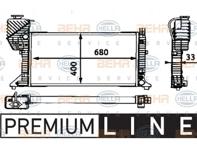 BEHR MAHLE 8MK376721201 Motor Su Radyatörü Spr901>904 [om601 Om602] Man.Şanz Ac--- 