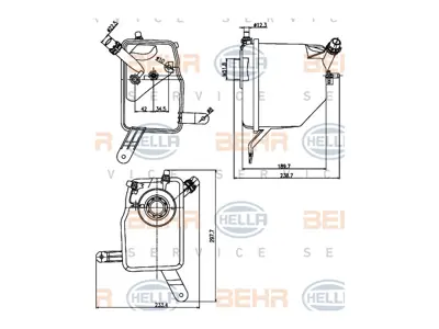 BEHR MAHLE 8MA376789731 Radyatör Su Deposu E60 Benzin 
