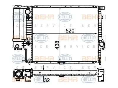 BEHR MAHLE 8MK376713104 Motor Su Radyatörü E34 [m20 M50] Otm.Şanz Ac- 