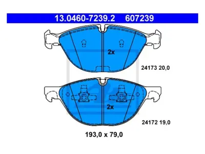 ATE 13046072392 Fren Balatasi X5-E70 X6-E71 X5-F15 X6-F16 Ön 3.0d>5.0i 