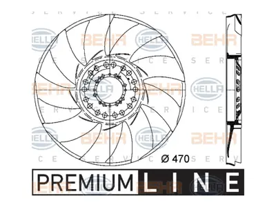 BEHR MAHLE 8MV376733241 Pervane M62 N62 N73 [e65 X5-E53] 9 Kanat 