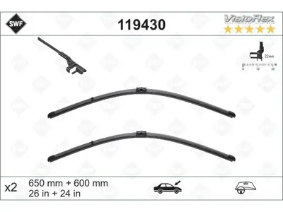 SWF 119430 Silecek W212 Ön Set 70-70cm 