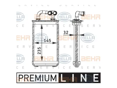 BEHR MAHLE 8FH351311291 Kalorifer Radyatörü E36 Behr-Tipi -Compact- 1994-96 