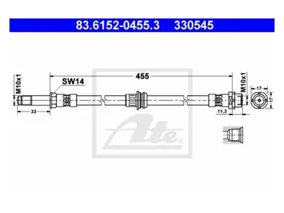ATE 83615204553 Fren Hortumu E46 Arka 
