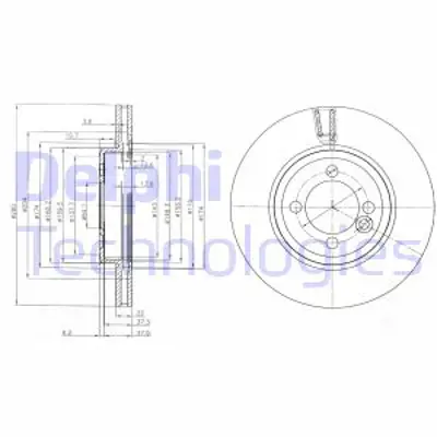 DELPHI BG4146 Fren Diski Mini-R55>r59 Ön Havali 1421223 150344420 92157905 9A76110 9A76111 ADG043149 B2026V D1715 DDF1617 DF4799