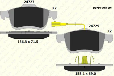 KALE 2472920005 Ön Balata Fiat Doblo Iii 10> Opel Combo 12> 1.3d Mtj 1.4 1.6d Mtj 2.0d Mtj (Çift Fişli) (Tek Fişli) WBP24727A 510751 77364929 302109 8DB355014241 13046072582NSETMS PBP7192 JCP8566 35137 LP3270