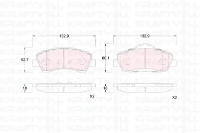 KRAFTVOLL 07010142 Fren Balatası On 301 12> 308 13> - C Elysee 12> C4 Cactus 14> Mando Tıp 1608691380 1610699280 1619790580 6001073136 6001073153 71752990 71769094 71770014 71770106 71770116