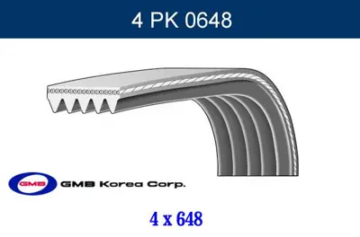 GMB GPK 4PK0648 Kanallı Kayıs 