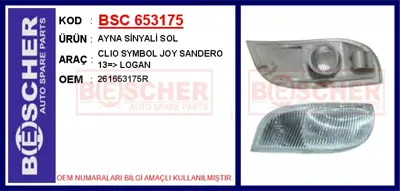 BESCHER 653175 Dıs Dıkız Aynası Sınyalı Sol Clıo Symbol 13> 261653175R