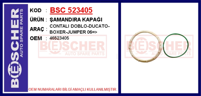 BESCHER 523405 Samandıra Kapağı Contalı Doblo-Ducato-Boxer-Jumper 06> 320920030 46523405 51935326 46523406 314562 73090 GSK08 432032 156091 AS535547