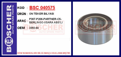 BESCHER 040575 Partner Tepe C3 Iı C3 Pıcasso C3 (A51) Ds3 C4 C4 Pıcasso C4 (B7) Ds4 Berlıngo Iıı C5 (I Iı) Abslı 1, 1090030 1090504 1090745 1090815 1090816 1091620 1092292 1094209 1094210 1095209