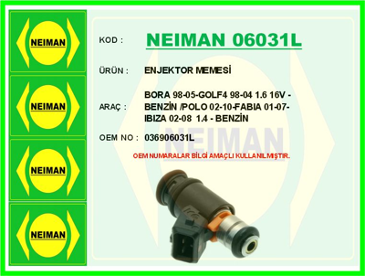 NEIMAN 06031L Enjektor Memesi Bora 98-05-Golf4 98-04 1.6 16v - B... 036906031L