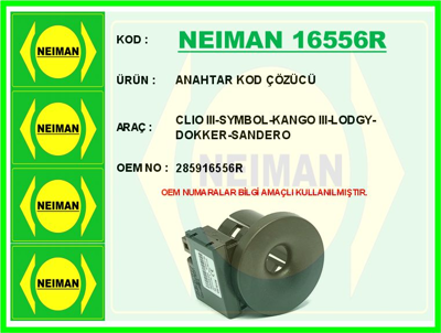 NEIMAN 16556R Anahtar Kod Cozucu Symbol Iı Kango Iıı 285916556R