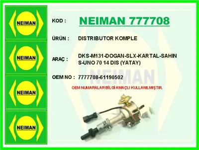 NEIMAN 777708 Dıstrıbutor Komple Dks-M131-Dogan-Slx-Kartal-Sahın S-Uno 70 14 Dıs (Yatay) 777770861190502 7777708 61190502