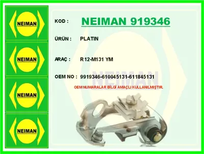 NEIMAN 919346 Platın R12 M131 Ym  9919346610045131 9919346 610045131