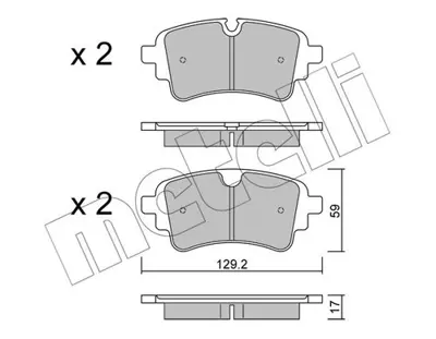 METELLI 22-1129-1 Arka Balata-Kablosuz Audi A4-A6-Q5 4N0698451D