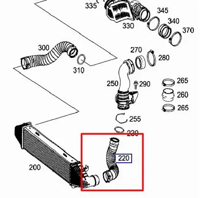 UCPA 10H128119 Turbosarj Hortumu Sol C-Class W204 07>14 S204 07>14 2045280782 A2045280782