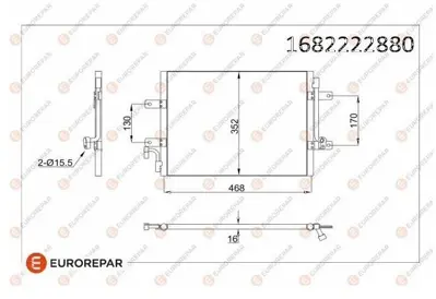 EUROREPAR 1682222880 Klima Radyatörü 1682222880