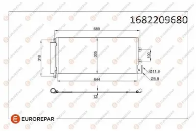 EUROREPAR 1682209680 Klima Radyatörü 1682209680